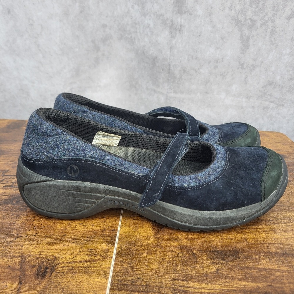 Merrell  Mary Jane Shoes Womens 7 Blue SuedeEncore Emme ‎ Comfort Shoes J66596